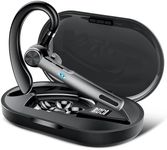 Bluetooth Headset, 2026 Wireless Bluetooth 5.3 Earpiece, 60 Hours Single-Ear Headset with Mute Button, Dual Noise Cancelling Mics, IP7 Waterproof Hands Free Headphone for Trucker, Business, Black