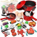 Lehoo Castle Toy Kitchen Sets, Kids Cooking Set Kitchen Playset, 3 Year Old Girl Gifts Toddler Kitchen Set Pretend Play Toys, Kitchen Toy with Play Pots and Pans Sets