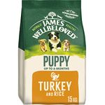 James Wellbeloved Puppy Turkey and Rice 15 kg Bag, Hypoallergenic Dry Dog Food