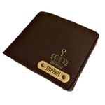 Giftorious Customised Name Wallet for Men - Best Gift for Men | Gift for Father, Brother, Friend & Boyfriend | Birthday Gifts | Personalised Gift for Men (Brown)