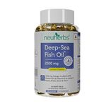 Neuherbs Deep Sea Omega 3 Fish Oil Capsules 2500mg Triple Strength - Supplement for Heart, Brain & Joint Support - No Fishy Burps, Lemon Flavour - 60 Softgels for Men & Women