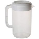 UPKOCH 2500ml Large Plastic Pitcher with Lid Water Kettle Beer Jug Mix Drinks Water Jug Juice Pot Beverage Ice Tea Kettle White