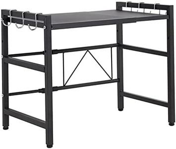 HUOLE Support Extensible pour Four à Micro-Ondes à Charge Lourde, Support d'étagère pour Four à Micro-Ondes à Hauteur réglable Suspendus Organisateur de Rangement (40/64 * 45 * 36,5 cm-Noir)