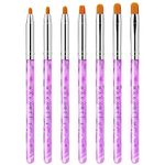 Makartt 7Pcs Gel Nail Brush, Professional Poly Extension Gel Brush, Nail Art Tips Builder Brush Nail Painting Brush Pen Set