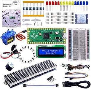 GeeekPi Basic Starter Kit for Raspberry Pi Pico, Breadboard, I2C 1602 LCD Display Module, MAX7219 8x32 Dot Matrix, 9g Mirco Servo for Raspberry Pi Beginners & Software Engineer