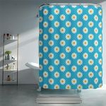 Kuber Industries Soft Texture Bath Curtain|Natural Drape Waterproof Shower Curtain 6 Feet|Blue