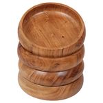 Lavaux Designs Wooden Bowls for Food | Set of 4 Individual Acacia Wood Bowls 20x5 cms (740 ml) | Enjoy Your Salad, Pasta, Rice, acai, Smoothie, Soup, Fruits, Snacks