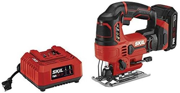 SKIL 20V 7/8 Inch Stroke Length Jigsaw, includes 2.0Ah PWRCore 20 Lithium Battery and Charger - JS820302