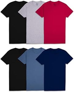 Fruit of the Loom Men's Eversoft Cotton Stay Tucked Crew T-Shirt, Regular - 6 Pack - Colors May Vary, XX-Large