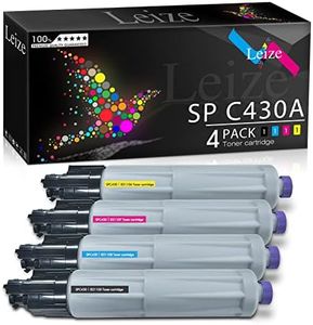 Leize Compatible Ricoh Aficio SP C430A Toner Cartridge Replacement for Ricoh 821105 821106 821107 821108 SP C440DN C430DN SP C430 SP C431DN SP C431 SP C440 Printer Toner [4Pack-KCMY]