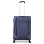 Delsey Paris Rami 55 Cms Small Cabin Polyester Softshell-Sided 4 Double Wheels Luggage/Suitcase/Inline Trolley Bag for Travel (Blue)