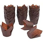 Bakerelation Tulip Cup Cake Liner Brown 100pcs Paper Baking Cups (150x50)