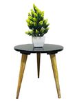 Wooden Cave Round Plant Stand | Stool for Kids Sitting, for Decor Showpieces Items, Alarms Clocks, Books | Miniature Plants Stand | Sitting for Kids Play Room Furniture (Black)