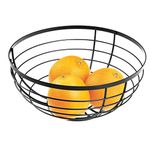 iDesign Austin Wire Bowl, Metal Fruit Basket with Lattice Design, Matte Black, Steel, 26.8 cm x 26.8 cm x 12.3 cm