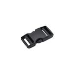 Plastic Side Release Buckle Clip for Luggage, Rucksack/Back Pack, Webbing Strap (20mm - 1 pack, Black)