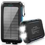 Kepswin Solar-Charger-Power-Bank-49800mAh Portable Solar Phone Charger with LED Flashlight/15W Fast Charge USB C Waterproof External Backup Battery Pack for All Cell Phones & Electronic Devices