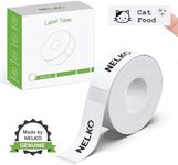 NELKO P21 Label Maker Tape, Adapted Label Print Paper, 14x40mm (0.55"x1.57"), Standard Laminated Office Labeling Tape Replacement, Thermal Label Tape for Home Office School, 180 Labels/Roll, White