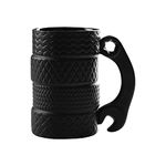 Hosoncovy Creative Tire Shaped Ceramic Mug Ceramic Wheel Coffee Mug Drink Mug Coffee Cup Drink Cup 3D Mug Gift Mug 500ML Capacity (B)