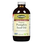 Flora Health Pumpkin Seed Oil Organic, Cold-Pressed, Fresh from the Press, Nitrogen-Flushed, Kosher + Non-GMO + Vegan 250 ml Light-Resistant Dark Glass Bottle