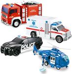 JOYIN 4 Packs Emergency Vehicle Toy