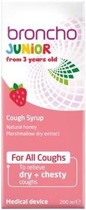 Bronchostop Junior Cough Syrup (200ml - 3 to 11 Years) - Cough Medicine For Children - Non Drowsy Cough Syrup for Kids - For Throat Mucus & Relief from Dry & Chesty Coughs - Alcohol Free