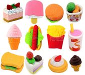 FunBlast Eraser for Kids - Fast Food Eraser, Eraser for Kids Stylish, Eraser Set for Return Gift, Stationary Set for Kids, Rubber Eraser for Kids, Sweets Eraser, Stationary Set for Kids, Rubber Eraser for Kids (12 Pc;Multicolor)