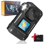 Omzer 48MP Waterproof Digital Camera - IP68 Waterproof 33FT Underwater Camera with 4K Autofocus Selfie HD Dual Screens - 18X Zoom Point and Shoot Compact Video Camera for Kids