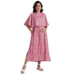 DUMMY SHAPE Feeding Kurtis for Women | Viscose Rayon Nursing Gown with Concealed Zippers for Pre & Post Partum | Maternity Dresses for Women | Pregnancy Gifts (DS506-L, Baby Pink)