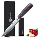 PAUDIN Utility Knife, Ultra Sharp Kitchen Knife 5 Inch, High Carbon German Stainless Steel Small Kitchen Knife with Wooden Handle, Small Knife Suitable for Home and Restaurant with Gift Box