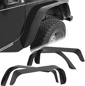YITAMOTOR Flat Front & Rear Fender Flares Compatible with 1997-2006 Jeep Wrangler TJ & LJ, 4 PCS Off-Road Steel Wheel Flares Set