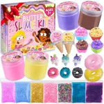 Butter Slime Kit for Girls - Fluffy & Scented Butter Slime with Ice Cream, Donut, Cupcake Accessories, Colorful & Vibrant Slime Making Set, Idea for Christmas & Holiday, Girls Ages 5-12+