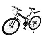 RANZIX Mountain Bike - 26 Inch 21 Speed MTB Bicycle Full Suspension V Brake,Carbon Steel Folding Frame,Unisex Adult Mountain Bicycle,Max.Load Weight: 150 Kg