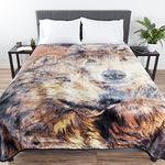 Wolf Blanket – 80x92-inch Printed Pair of Wolves Blanket - Plush Thick 8lb Faux Mink Queen Throw Blanket for Couch, Sofa, or Bed by Lavish Home