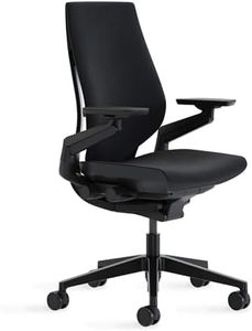 Steelcase Gesture Office Chair - Ergonomic Work Chair with Wheels for Carpet - Comfortable Office Chair - Intuitive-to-Adjust Chairs for Desk - 360-Degree Arms - Licorice Fabric, Dark Frame