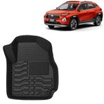 Kingsway Accessories Premium 4.5D Car Floor Mats Only Compatible with Toyota Taisor (Year 2024 Onwards) All Model, Set 3 Pcs, 100% Waterproof Tray Shape PVC Foot Mats | Black | 1 Year Warranty