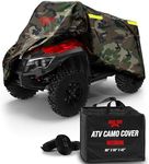 Badass Moto ATV Covers Waterproof Outdoor Heavy Duty, 4 Wheeler Cover – ATV Cover Four Wheeler Rip-Resistant, Night-Reflective Quad Cover, 4 Wheeler Accessories - NoZipper-Camo Medium 85" Long