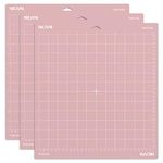 Nicapa Fabric Grip Cutting Mat for Cricut Maker 3/Maker/Explore 3/Air 2/Air/One (12x12 inch,3 Pack) Fabric Adhesive Sticky Pink Quilting Replacement Cut Mats