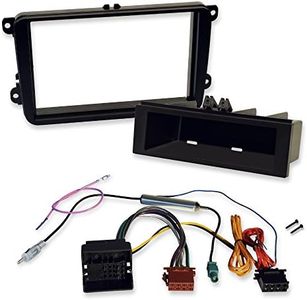Completo set de montaje para radio de coche con navegador, para Volkswagen, 2-DIN y 1-DIN, adaptador ISO, con alimentación Phantom y Fakra