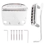 Guitar Tremolo Bridge, 1 Set Vibrato Tailpiece Bridge with Small Screws Wrench for Electric Guitar Parts