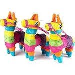 Neliblu Set of 3 Mini Donkey Pinatas 4"x7" inches Fiesta Decorations Cinco de Mayo Pinata Party Favors Party Supplies and Centerpieces