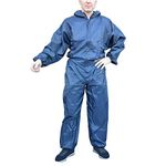 Unisex PPE Protective Suit - Hooded Coverall in Blue Navy Color for Full-Body Protection XXL