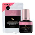 10ML Eyelash Glue for Lash Extensions, 1-2s Lankiz Individual Eye Lash Glue for Eyelash Extensions, Semi Permanent Eyelash Glue with 6 Weeks Retention （ 10ml Advanced Strong ）