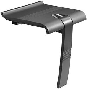 Design By Intent- Innovato SwabAble Foldaway Wall Mount Ebony Gray Shower Chair with Hinged Weight Supporting Leg