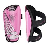 Shin Guards Soccer Youth Kids - Shin Guard for Boys Girls Teenagers Toddler 2-18 Years Old - Football Shin Pads Protection Equipment with Adjustable Straps - Pink, S