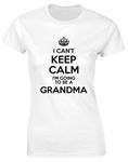 Hippowarehouse I Can't Keep Calm I'm Going to be a Grandma Womens Fitted Short Sleeve t-Shirt (Specific Size Guide in Description) White