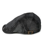 Haute Sauce Women Black Light-Washed Denim Driver Cap for Outdoor Everyday Wear | UV Protection | Lightweight | Foldable | Packable | Latest Stylish Casual Headwear for Women & Girls