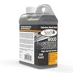 SamaN Interior Water Based Wood Stain - Natural Stain for Furniture, Moldings, Wood Paneling, Cabinets (Black TEW-108-32, 32 oz)