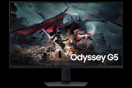 Samsung 32 Inch Odyssey G5 QHD Black Gaming Monitor with 180 Hz Refresh Rate, 1 ms, VESA DisplayHDR400, Ergonomic Stand - (LS32DG500ENXZA) [Canada Version] (2024)