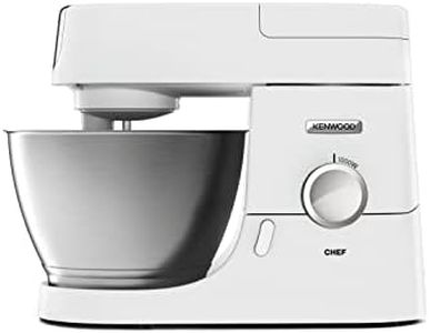 Kenwood Chef KVC3100W, Stand Mixer All-in-One with 3 Tools Included, 4,6L Stainless Steel Bowl, Variable Speed + Pulse, Dishwasher Safe, 1000W, White