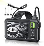 Endoscope Camera with Light, 4.3" Inspection Camera, 1920P HD Borescope Camera with 8 LED Lights, IP67 Waterproof Snake Sewer Camera, 16.4FT Semi-Rigid Cord Drain Pipe Camera Cool Gadgets Tool